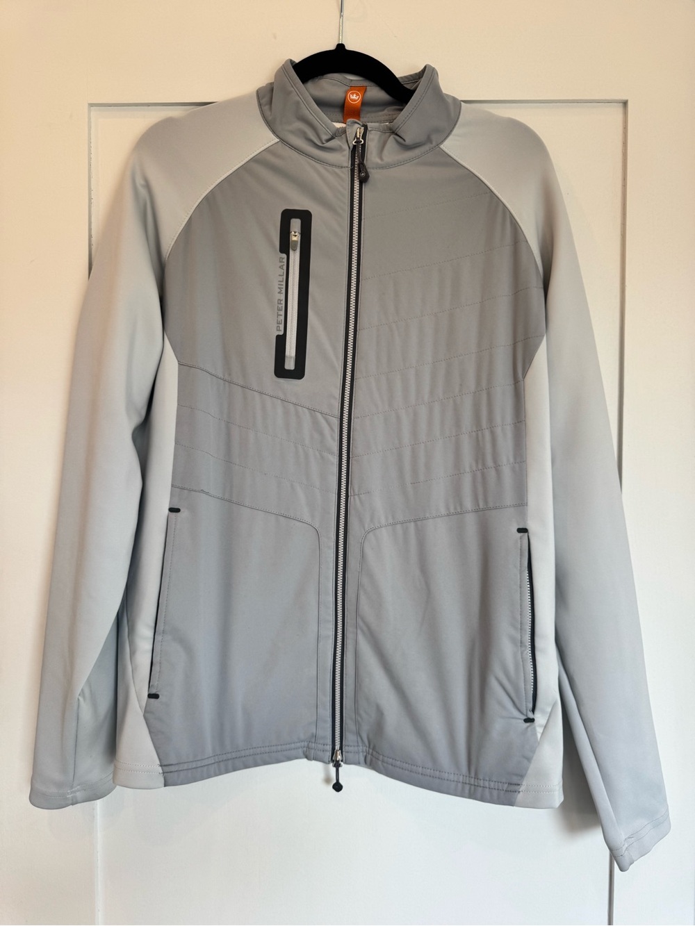 Peter Millar Light Gray Full-Zip Performance Jacket